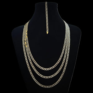 Cuban chain set diamond cut 6mm .925