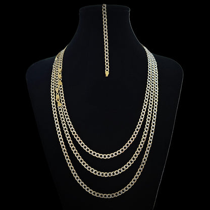 Cuban chain set diamond cut 6mm .925