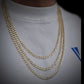 Cuban chain set diamond cut 6mm .925